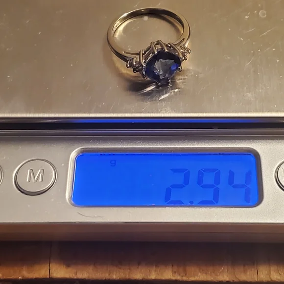 Checkerboard cut Neptune garden topaz/diamond ring - Picture 7 of 7